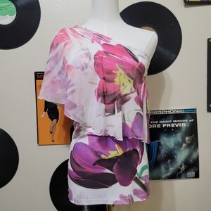 Forever 21 | Y2K One Shoulder Layered Floral Top